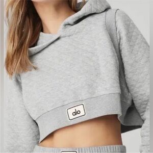 ALO Yoga Gray Women's Cropped Hoodie